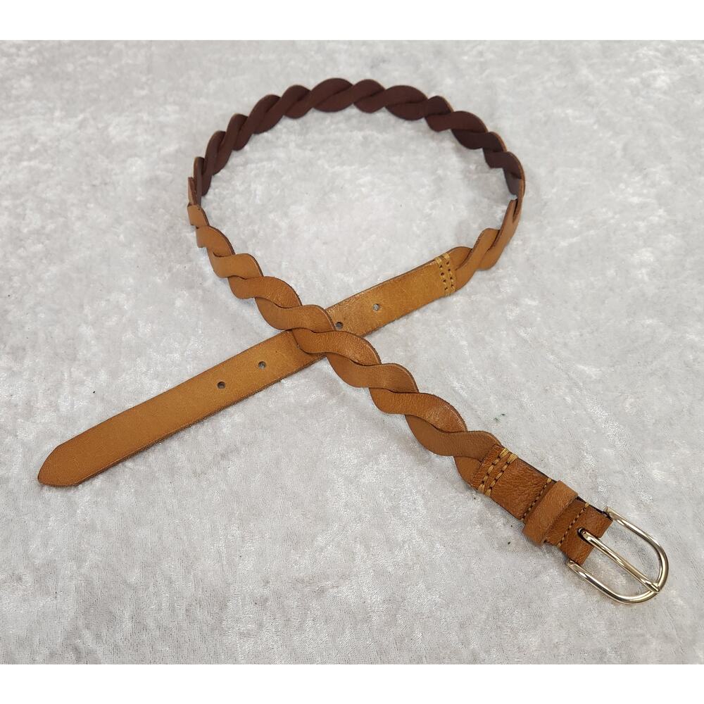 Womens Brown Braided Belt-Size ML